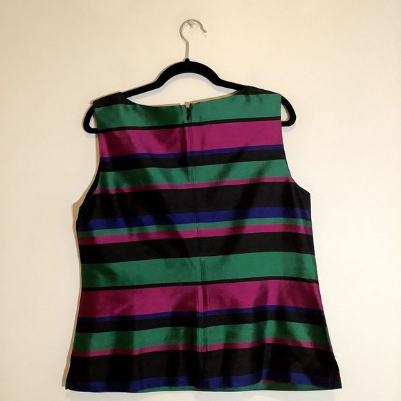 Talbots Green Purple Silk Tank Size 14 - Picture 2 of 6